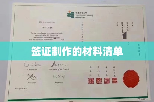 澧县签证制作的材料清单