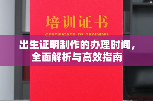 澧县出生证明制作的办理时间，全面解析与高效指南